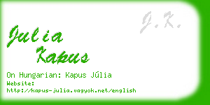 julia kapus business card